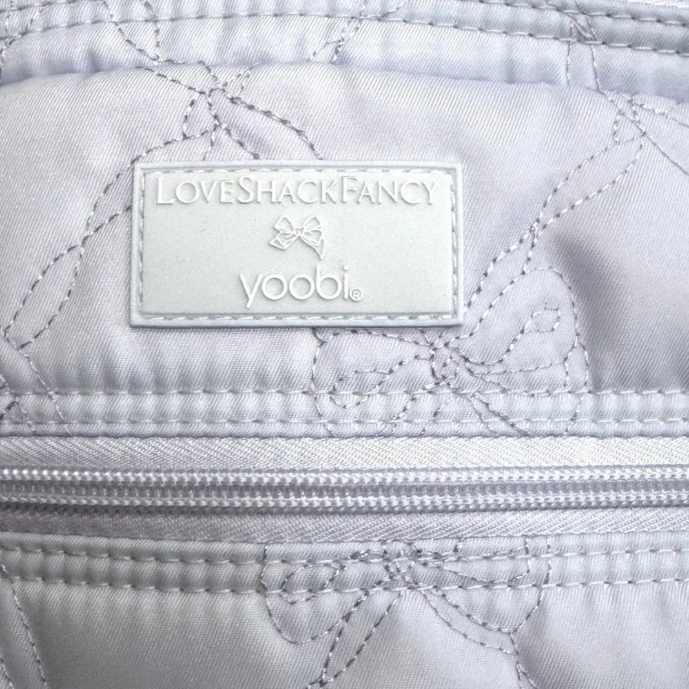 LoveShackFancy x Target Backpack Quilted Floral Bow Rosettes Ditsy Breezy Blue
